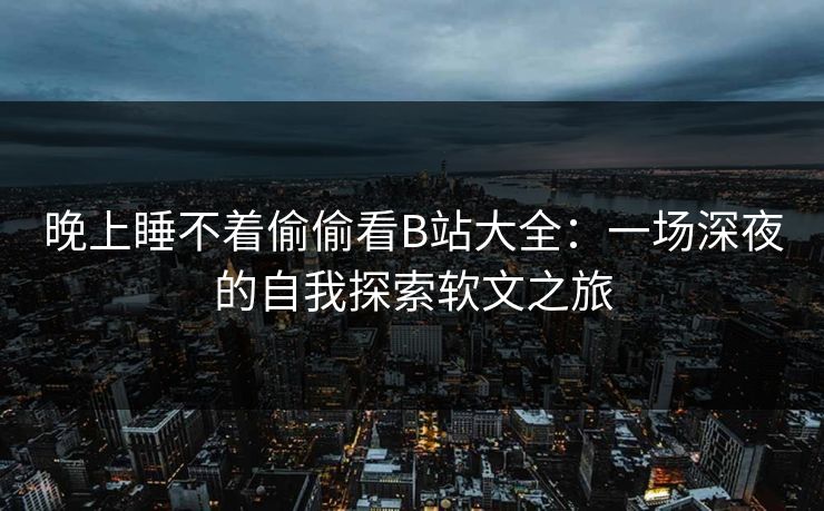 晚上睡不着偷偷看B站大全：一场深夜的自我探索软文之旅