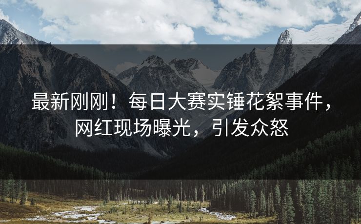 最新刚刚！每日大赛实锤花絮事件，网红现场曝光，引发众怒